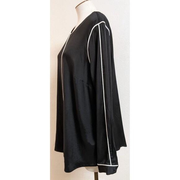 Women's UNIVERSAL STANDARD Black Viscose/Spandex Long Sleeve Blouse M/18-20 - Picture 15 of 16